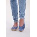 Embroidered Flat Shoes "Dew Blue"